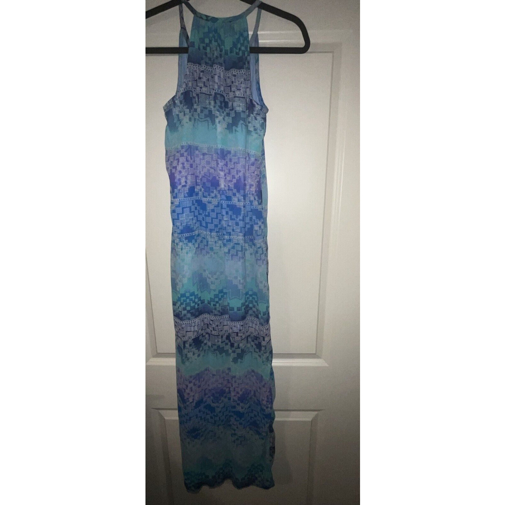 Jessica Simpson Dress Sleeveless Maxi Womens Size Small Blue Green Racerback - Picture 6 of 8